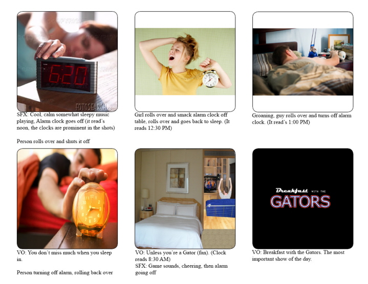 Breakfast With The Gators Storyboard